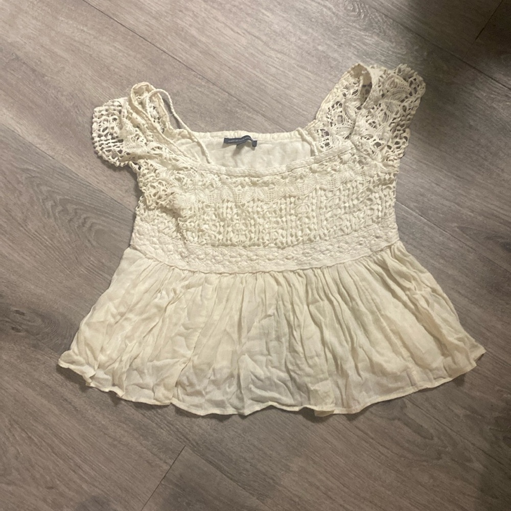 American Eagle Crochet Cap Sleeve Top